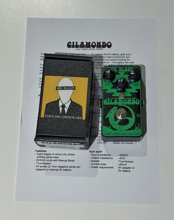 Pedal de Guitarra Mr Black Gilamondo 8-Stage Phaser