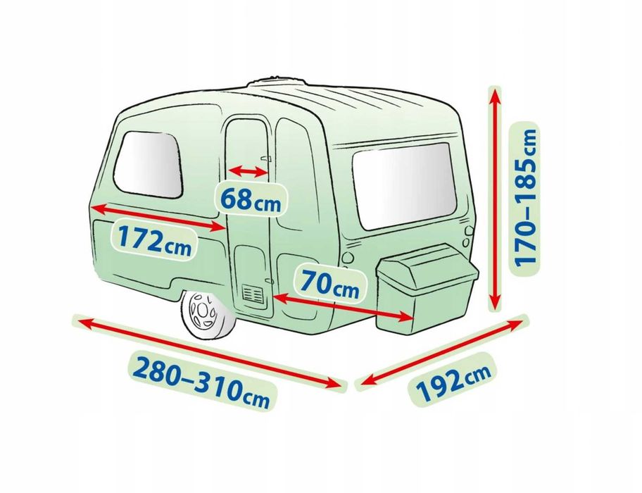 Pokrowiec Na Przyczepę Kempingową Niewiadów N126N, NOWY + GRATIS Torba