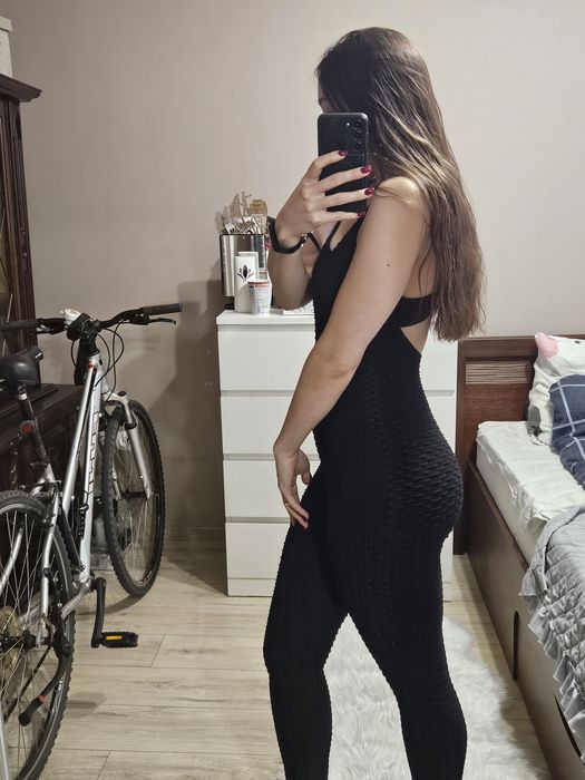 Czarny dlugi kombinezon m shein