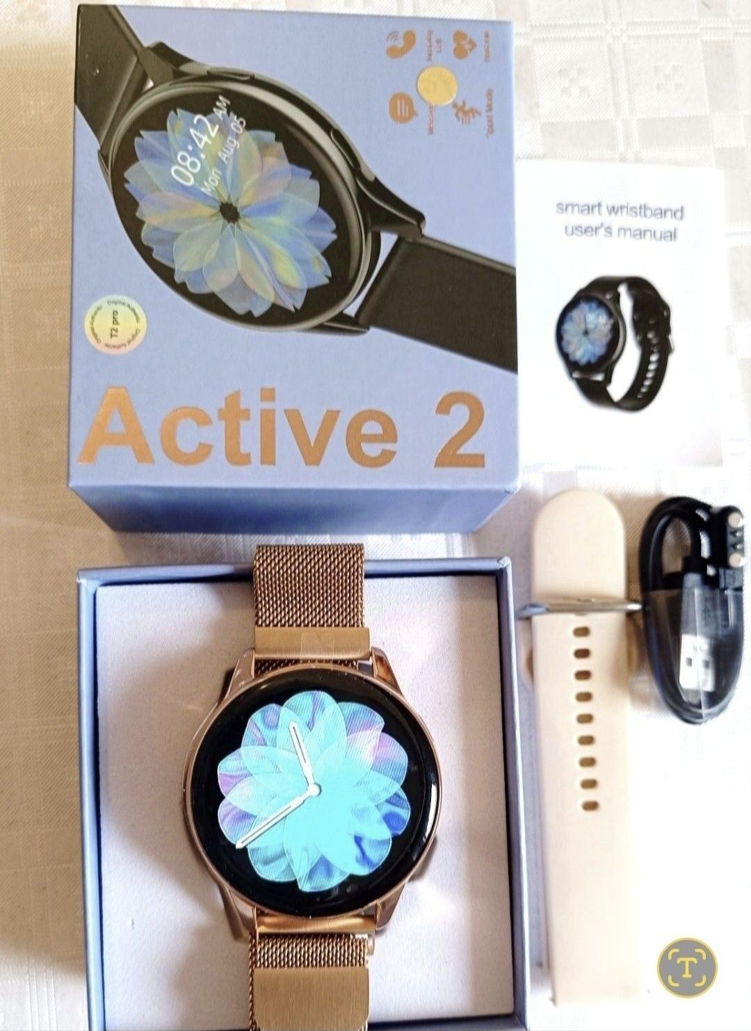 Piękny Damski Złoty Smartwatch Zegarek