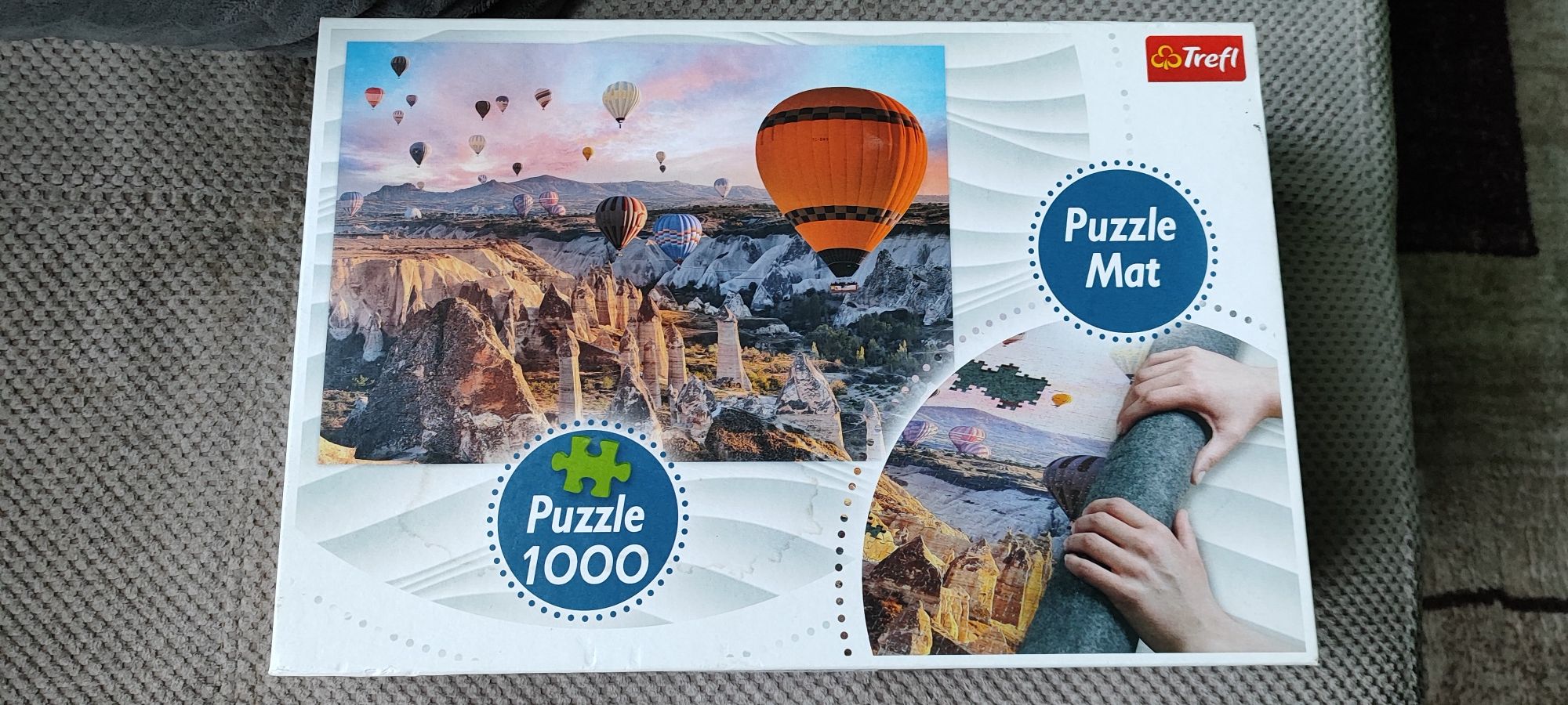 Puzzle 1000 trefl widok z balonami stan bardzo dobry