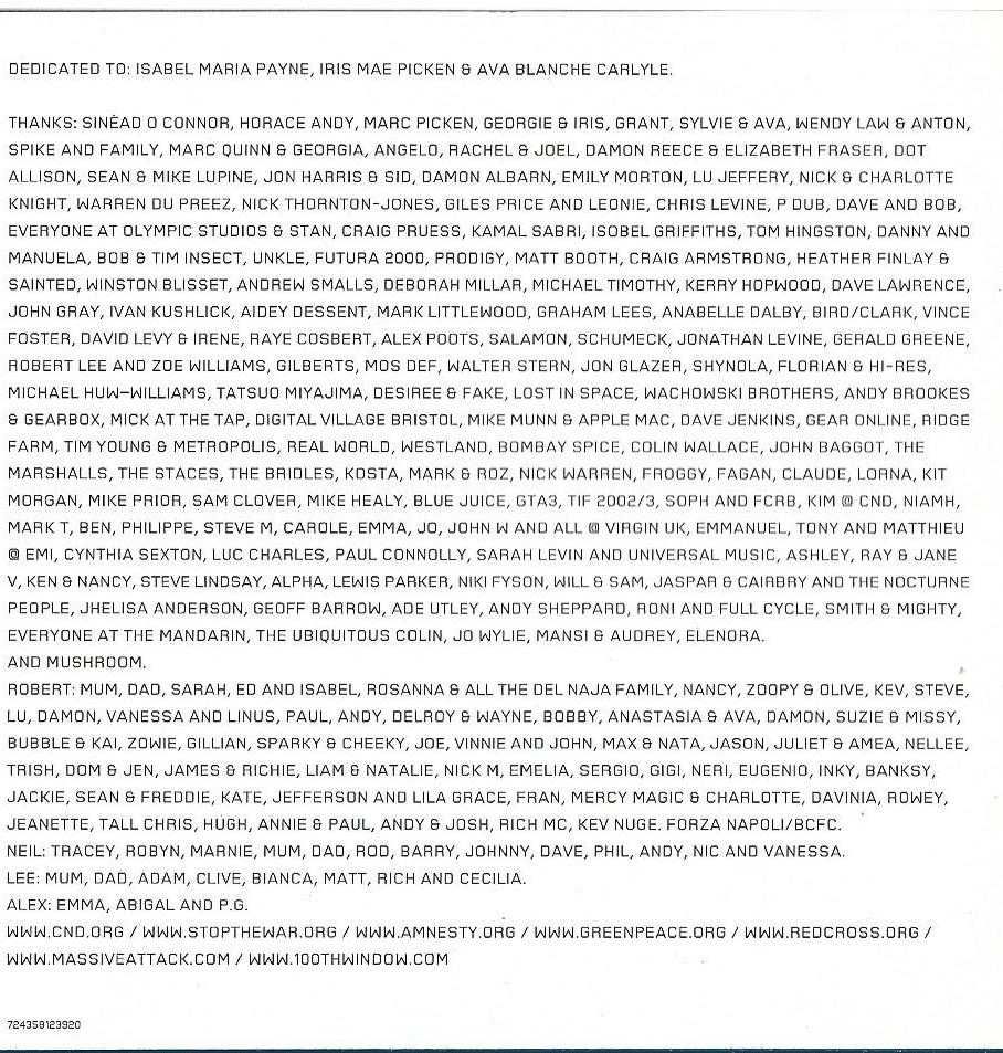 Massive Attack - - - - - 00th Window - - - - - CD