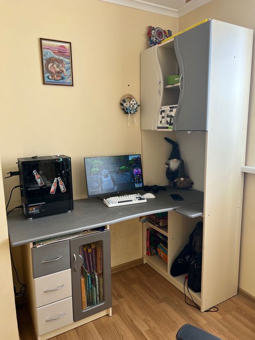 Меблі в дитячу кімнату (стіл, шафа, полички)