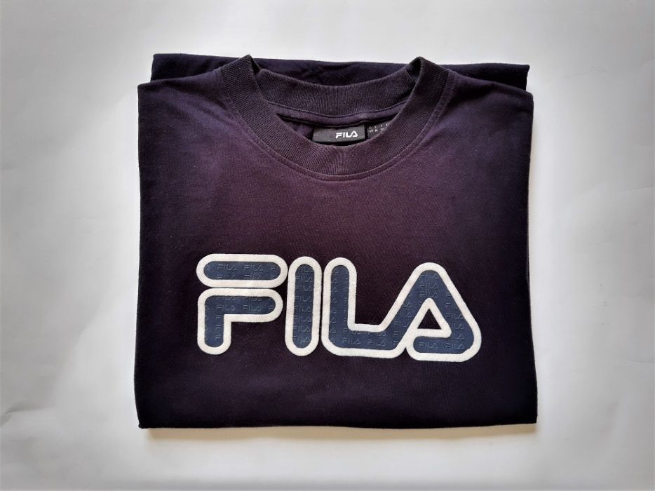 Fila T-shirt Koszulka Męska Granatowa Logo 100% Bawełna