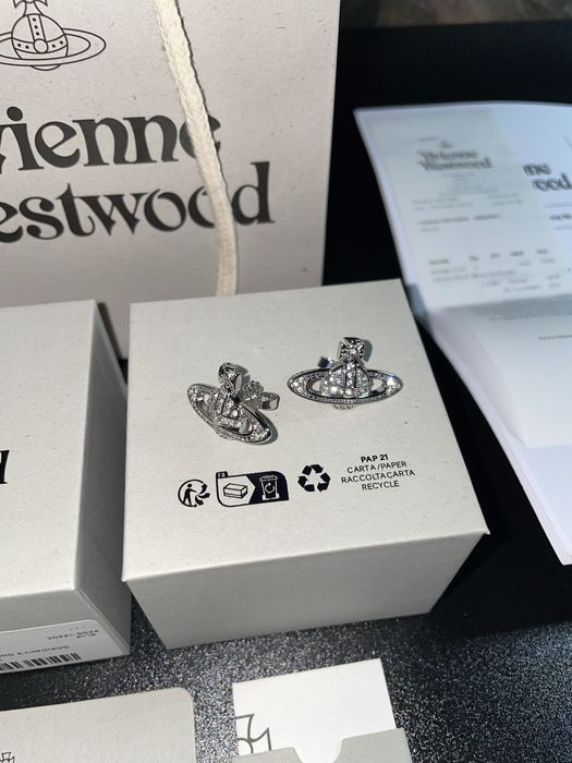 Сережкі Vivienne Westwood mini bas relief earr серьги подвеска сережки