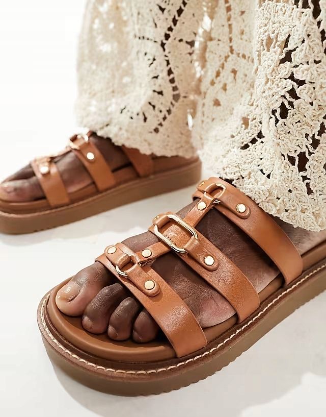 Aldo 37 Brązowe Stylowe Klapki Mariesoleil R12409