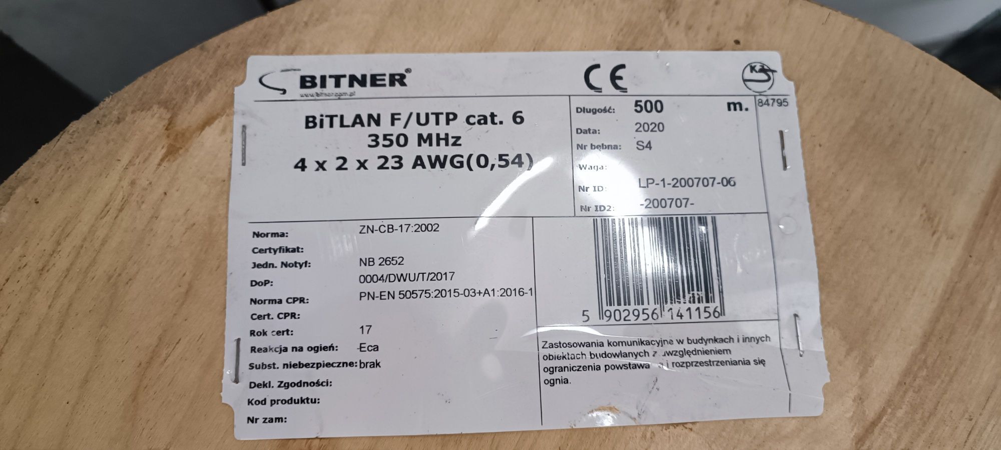 Skrętka Przewód BiTLAN F/UTP CAT 6 350MHZ 4x2x23 AWG 0,54