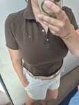 Koszulka crop top brązowy Brown shirt Summer na lato Tommy Hilfiger