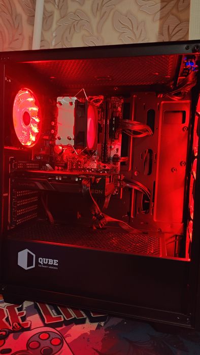 Игровой ПК QUBE/АМ4 сокет/RX 6600 8gb/R5 4500/16 OZU/SSD+HDD