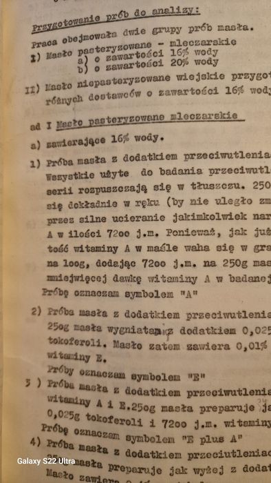 Stare opracowanie  z 1951 roku. MASŁO.