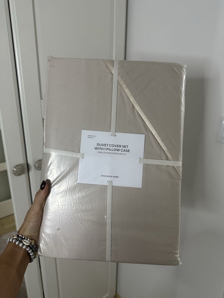 komplet posciel reserved 140x200 bezowa nowa