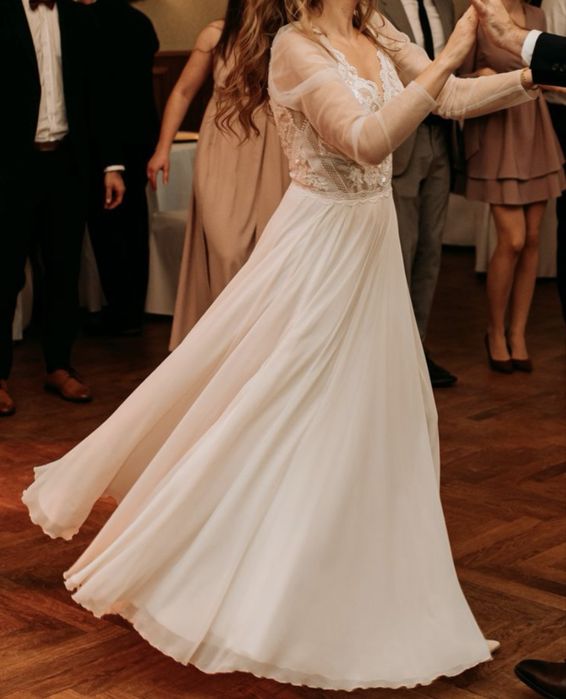 Suknia ślubna Madonna długi rękaw rozmiar 34/36