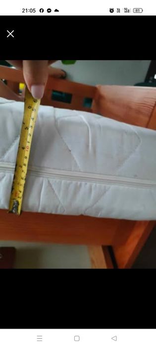 Łóżko drewniane z materacem 80x180