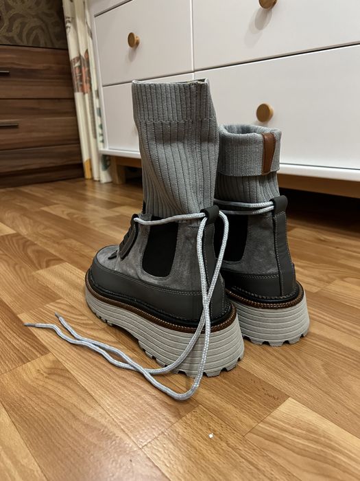 женские осенние замшевые ботинки 38го размера (по факту 39го )