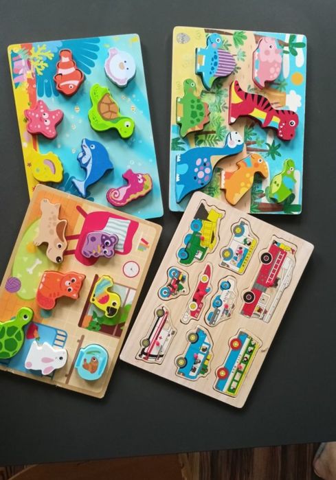 Puzzle drewniane POJAZDY