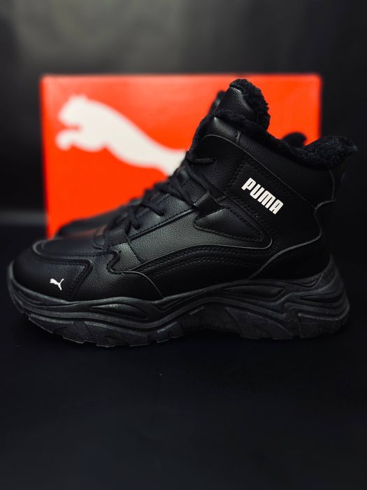Женские кроссовки Пума Черные зимние кросівки жіночі пума зимові