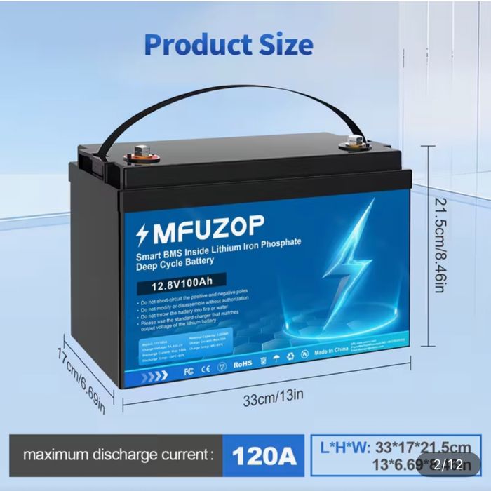 Baterias Solares litio (Lifepo4) 12v 100ah