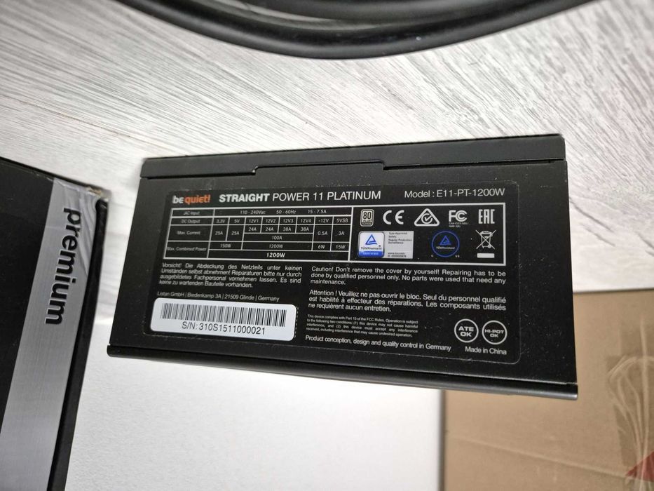 преміум блок живлення 1200W be quiet! STRAIGHT POWER 11 PLATINUM.