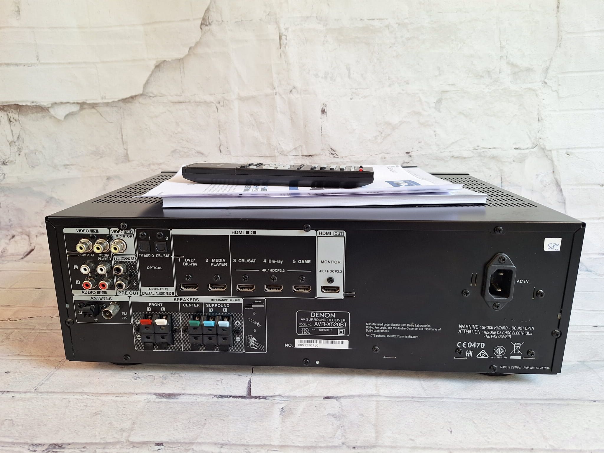 5.1 DENON AVR-X520BT 4k 60p Bluetooth optyk usb