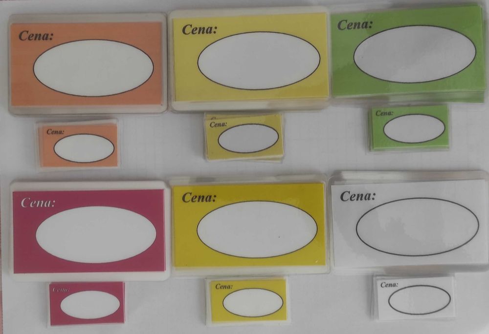 Cenówki laminowane małe i duże.