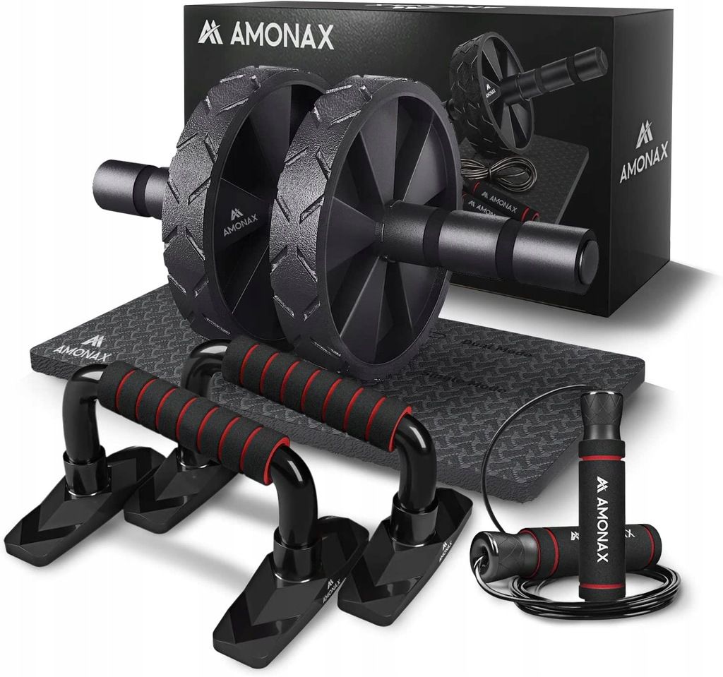 Zestaw do treningu fitness AMONAX Wałek Mata Skakanka Uchwyt