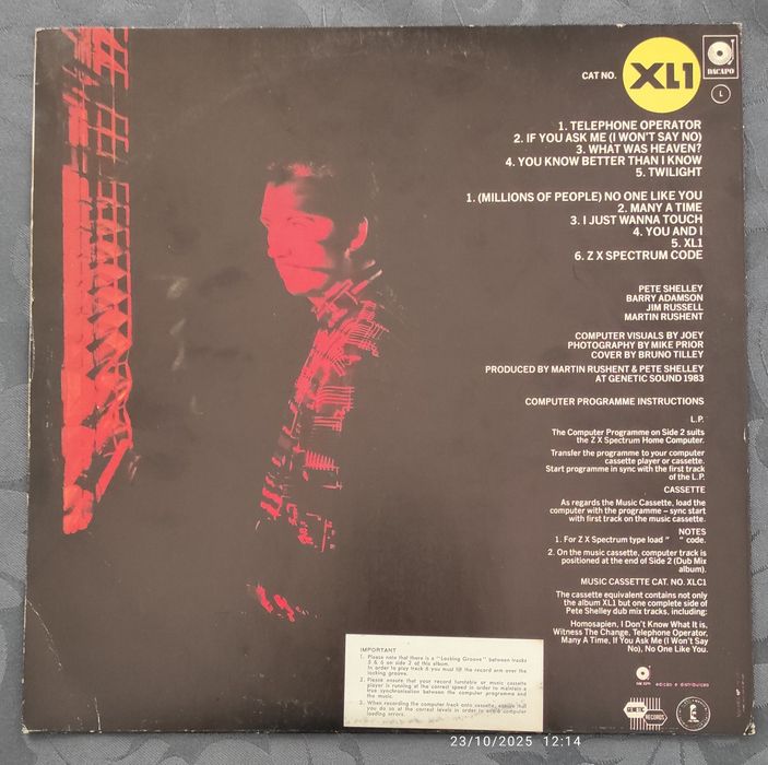 Pete Shelley - XL-1 LP