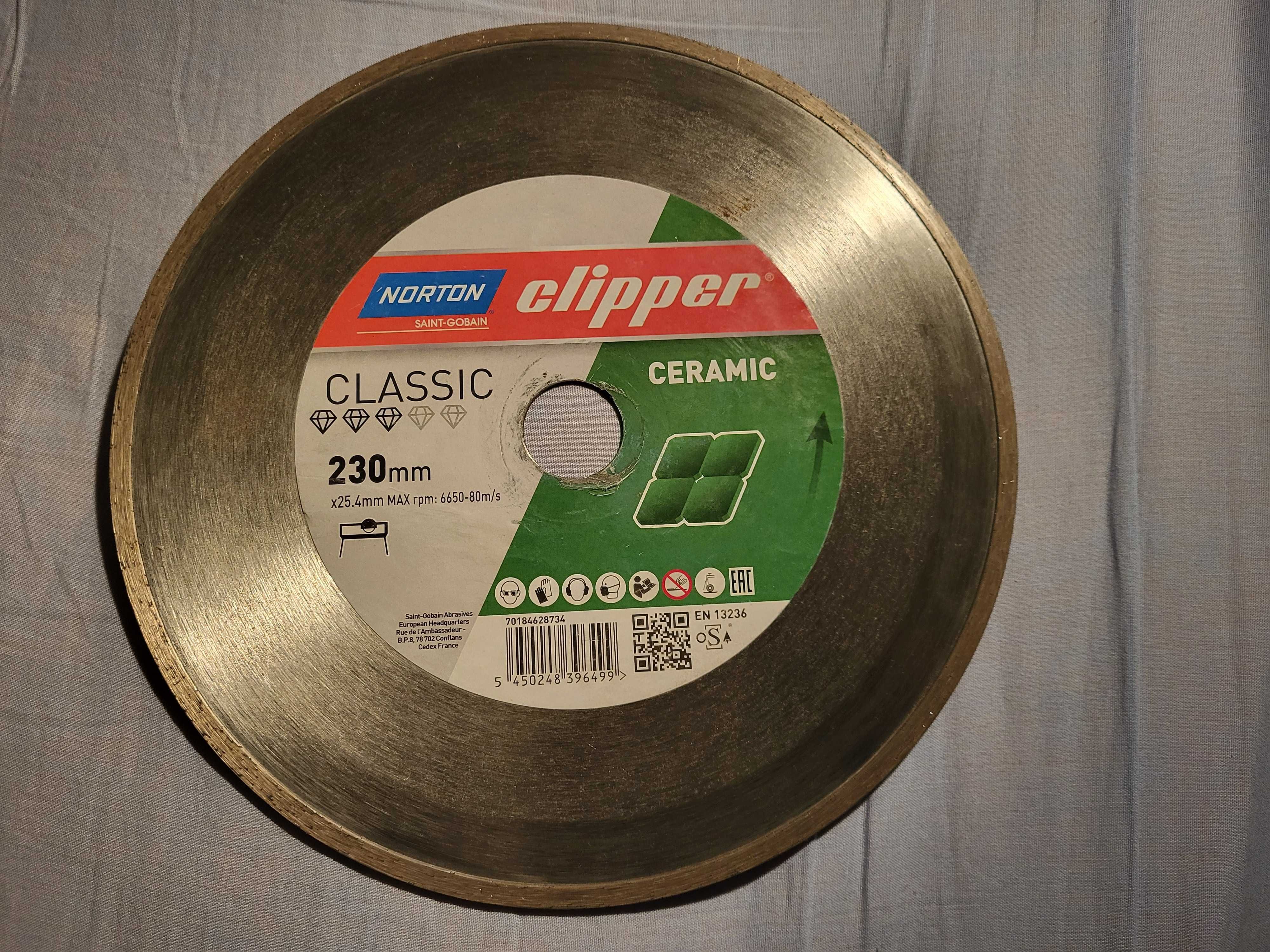 Tarcza diamentowa do glazury Norton Clipper CERAMIC 230 mm - jak NOWA!