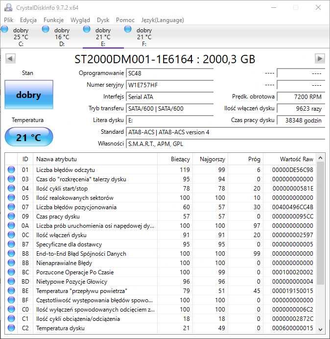 Seagate 2TB ST2000DM001 S.M.A.R.T.