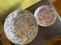 Taças porcelada antiga milfolhas pintada à mão Macau