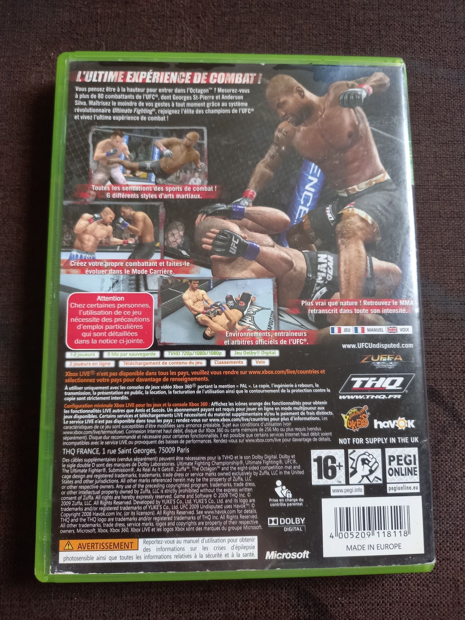 Gra UFC Undisputed 2009 na konsolę xbox 360
Gra była używana i nosi
