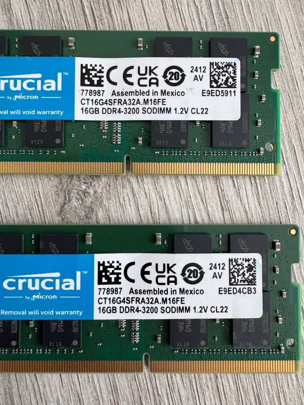 Оперативна памʼять Crucial DDR4 SODIMM Kit (2×16GB) 32GB 3200 MHz CL22