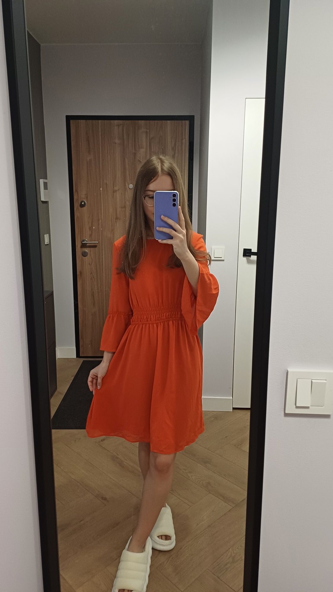 Pomarańczowa sukienka boho H&M