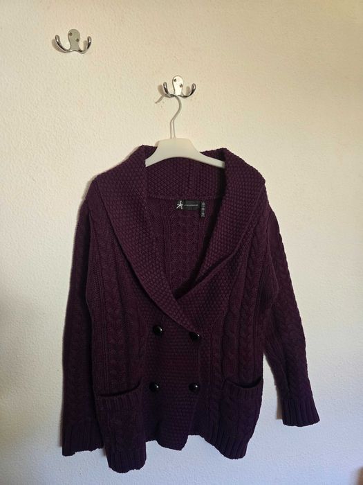 Pack Casacos de malha inverno - bege e roxo