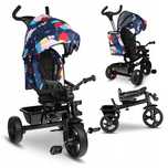 lionelo haari rowerek trójkołowy 2w1 obracany blue navy