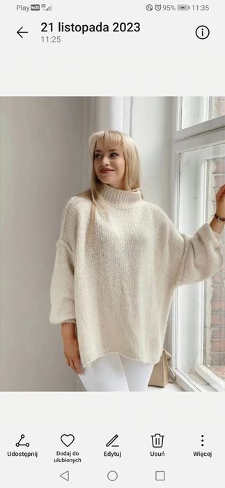 Beżowy sweter damski