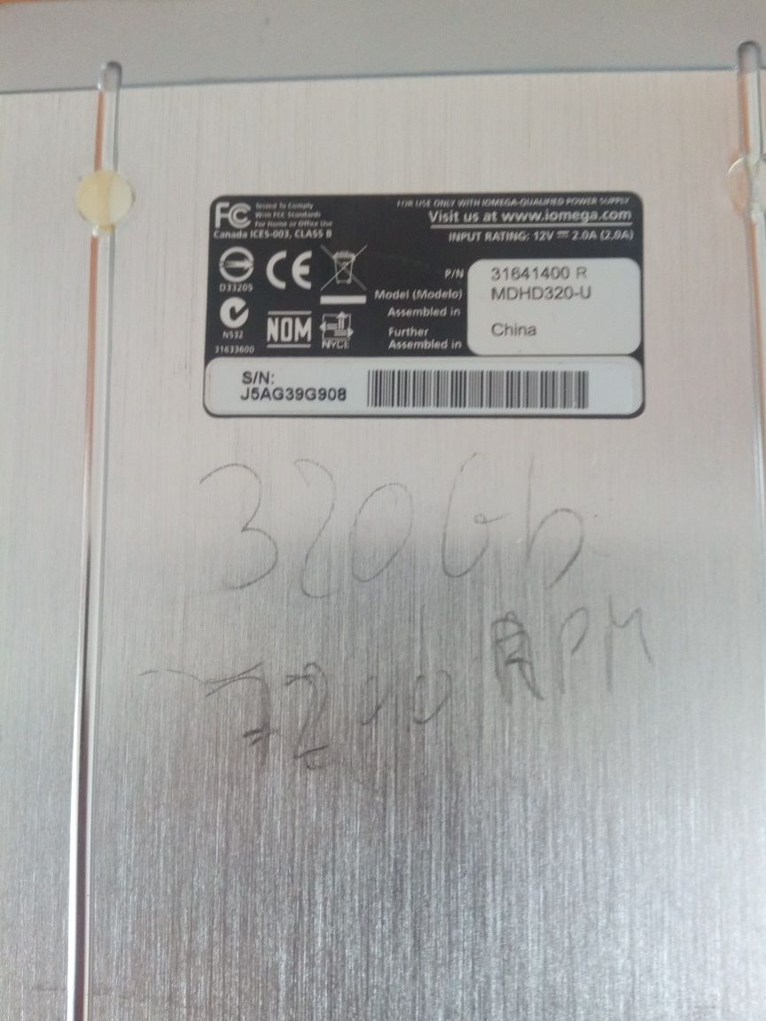 Disco rígido externo 320gb 7200rpm USB