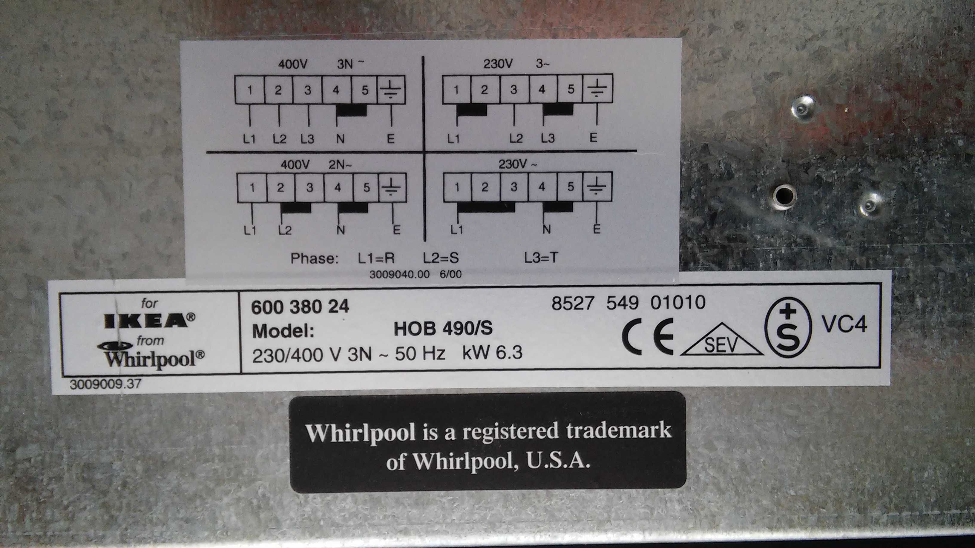 Płyta grzewcza ceramiczna Ikea Whirlpool HOB 490/S