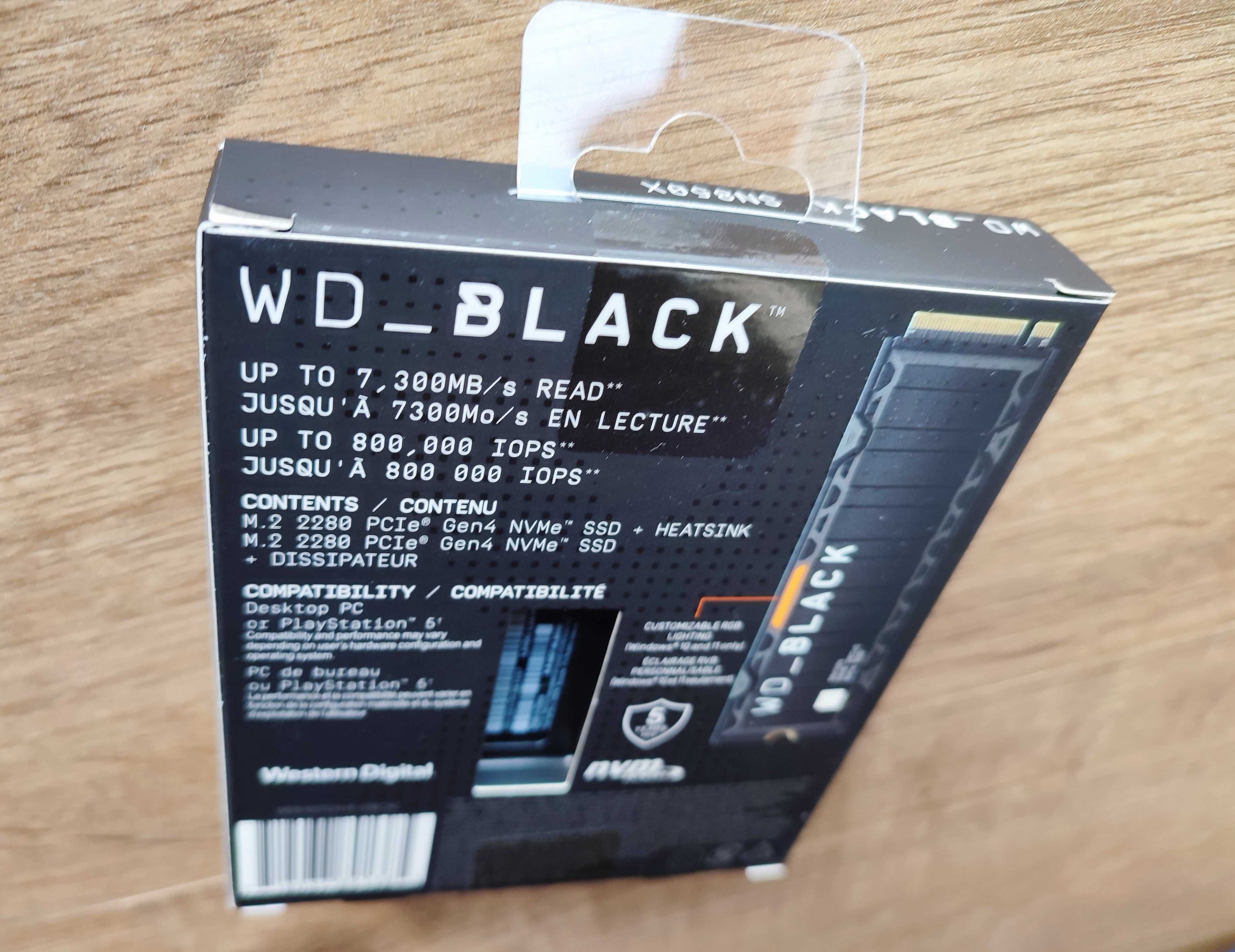 WD BLACK SN850X 1TB +heatsink. Do PlayStation 5. SSD NVMe PCIe 4.0