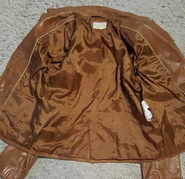 Оригинал.женская,кожаная,стильная куртка-жакет massimo dutti