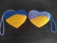 Патриотические брелки сердце Украины (большое)