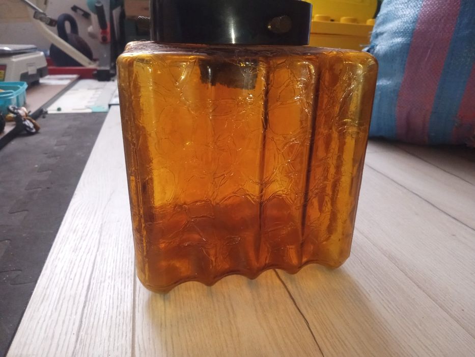 Lampa wisząca bursztyn prl