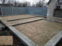 Фундамент бетонные земляные работы копка траншеи ямы рытье