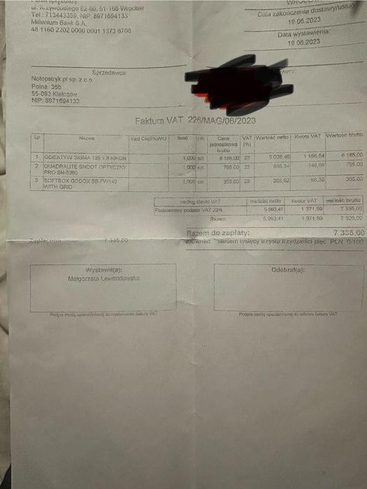 Obiektyw Sigma art135cm Nikon f