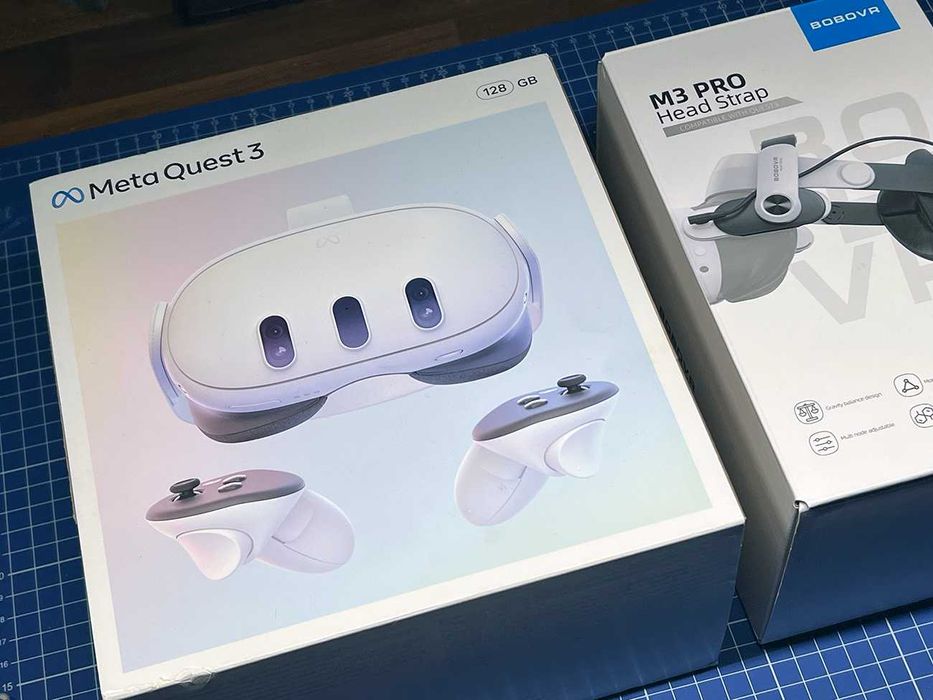 Meta Quest 3 128GB + HeadStrap z dodatkową baterią - Stan Idealny