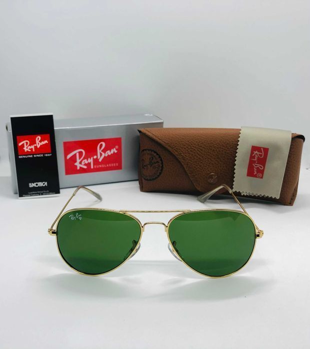 Солнцезащитные очки Ray Ban Aviator Large Metal 3025 Green 58мм стекло