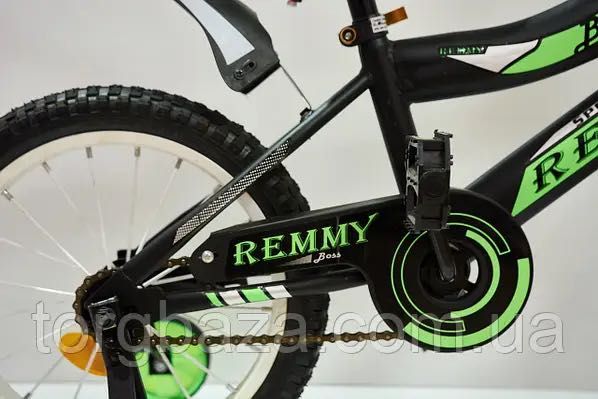 Велосипед 16"- Remmy BOSS чорно-зелений матовий
