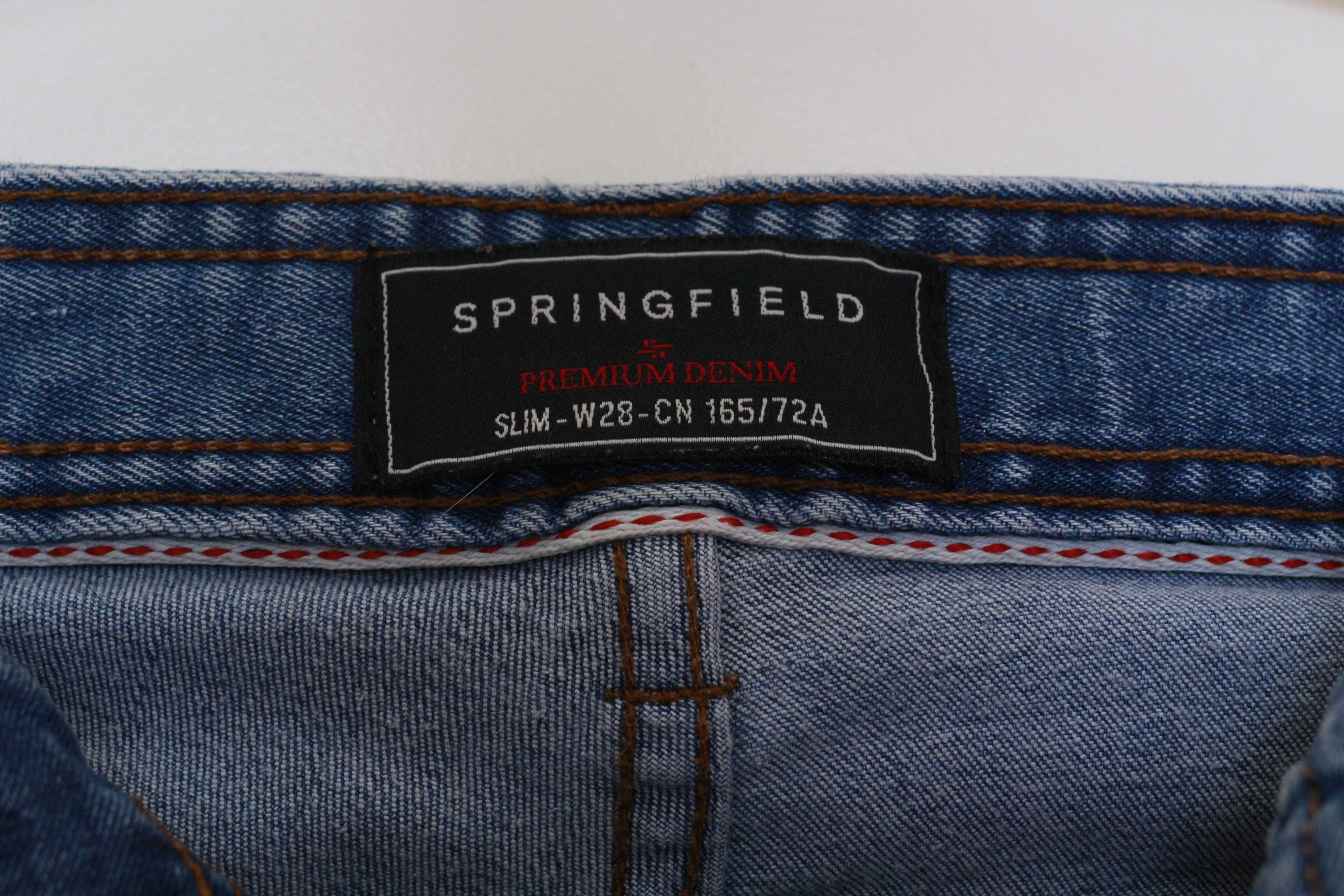 Spodnie jeans Springfield SLIM 165/72A denim indygo szer 41cm