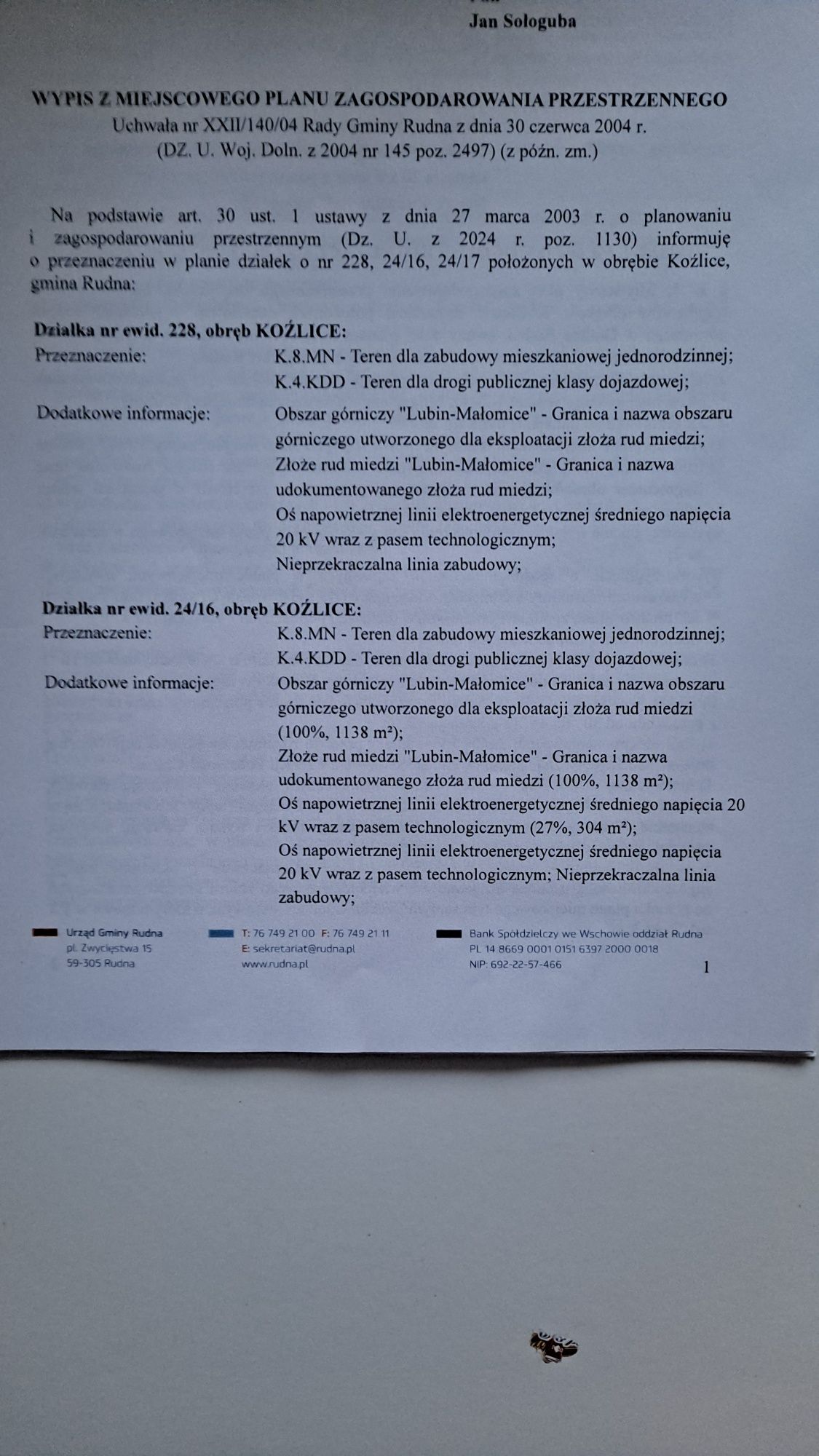 Działki budowlane w Koźlicach