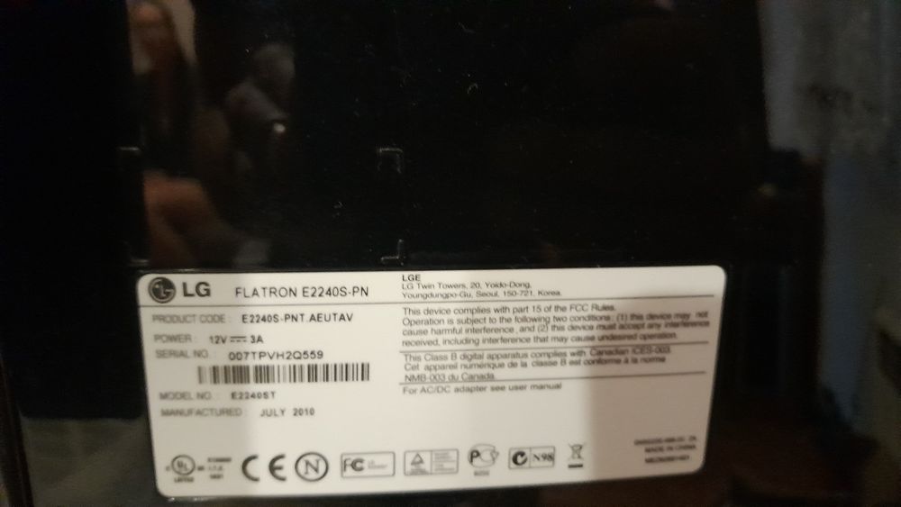 Monitor monitory 22" sprawne kompletne Lg W2242S E2240