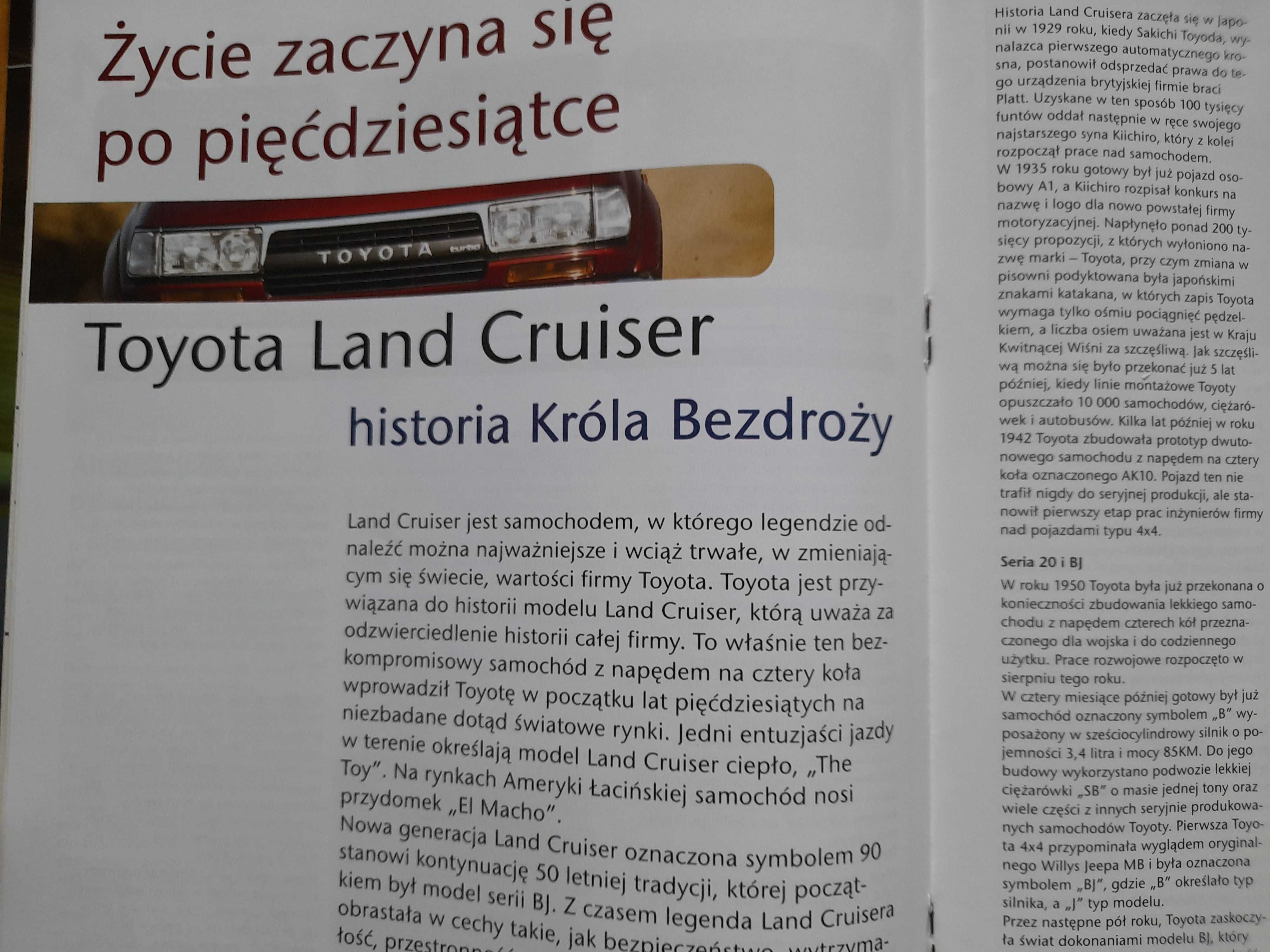 TOYOTA Land Cruiser, Lexus magazyn Toyota News rok 2001
